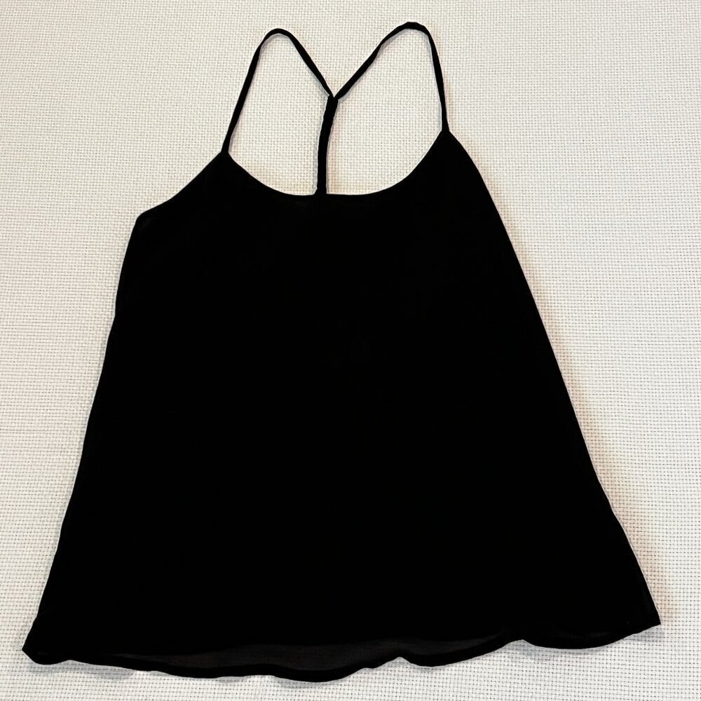 Naked Zebra black Strappy T Back lined Camisole top‎ Blouse Size Small